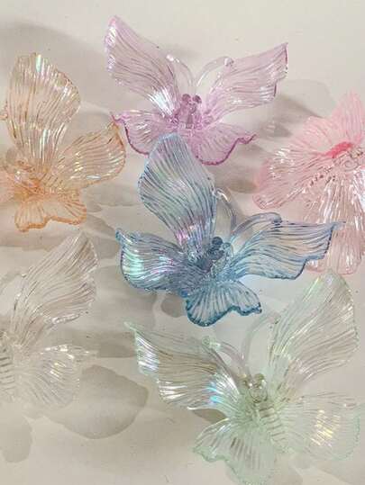 6pcs Decorative Butterfly Ornaments, Suitable For Party Favors, Tabletop Decor, Holiday Decorations, Weddings, Living Room Decor, DIY Crafts