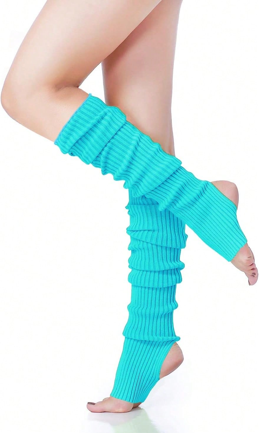 Women's Neon Knit Leg Warmer For 80s Party Dance Sports Yoga,35562296 - 藍色 - 查看 1