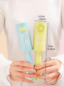 可重复使用的粘毛滚筒，卡通图案粘毛刷，适用于衣物 - 彩色 - 查看 4