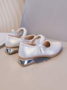 Girls' Princess Style Fashion High Heels, Pearl Decor, Suitable For Dresses, Performances, And Birthday Party - White - View 8