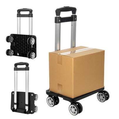 Hand Trucks 75kg Adjustable Heavy Duty Folding Lightweight Barrows Noiseless Industrial-Warehouse Hand Trolley For Lifting Luggage Personal Travel Auto Moving And Office
