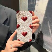 1PC Phone Case,  Heart Leaves Pattern Design Case , Stylish Phone Case, Phone Decoration, All-around Lens Protection, Creative Small Gift, Funny Gift for Boys and Girls - Schwarz - Übersicht 4