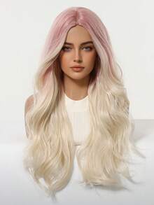 Ombre Body Wave Wig For Women Long Wavy Hair 65cm Curly Wig With Bangs Cosplay Headband Wigs Synthetic Wigs For Daily Use - Ombre - Xem 5