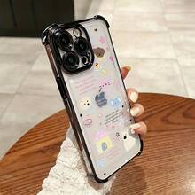 Diseño de funda de teléfono súper lindo con formas de gatito y cachorro de dibujos animados, compatible con varios modelos de , incluyendo 17, 16E, 16, 15, 14, 13, 12, 11 Mini, Pro, Max, Air, X, XR, XSMAX, 8 y 7 Plus.Proporciona una funda trasera transparente y suave con función anti-caída. - Colores mixtos - Ver 4