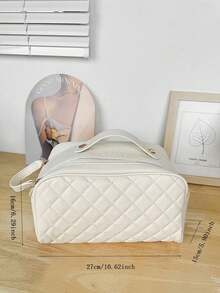 时尚菱形化妆包，2025新款，便携式旅行收纳包，大容量拉链式洗漱包 - 彩色 - 查看 11