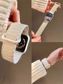 Chic Apple-Inspired Magnetic Silicone Sports Band With Freely Adjustable Sizing | Sleek Design, Compatible With Apple Watch Ultra/SE/Series 11/10/9/8/7/6/5/4/3/2/1 | Fits 38mm 40mm 41mm 42mm 44mm 45mm 46mm 49mm - 42/44/45/49mm (s10) 46mm - View 9