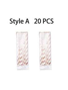 Rose Gold Paper Straws With TeamBride Flags For Hen Party Straws Bridal Shower Bachelorette Wedding Party Tableware - Multicolor - View 14