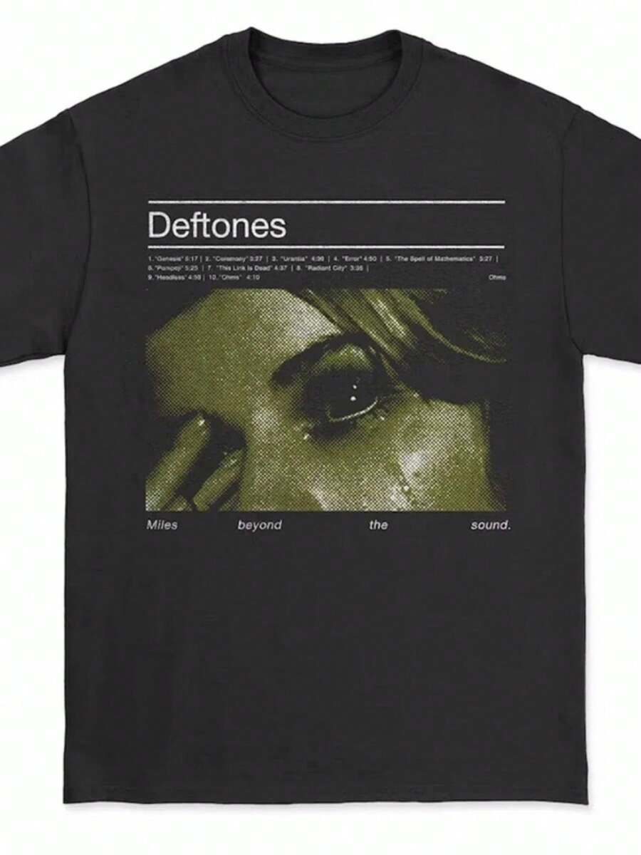 2025 Deftonesa Singer Band T Shirt Women Hip Hop Rock Tee Fashion Short Sleeve Tshirt Summer T-Shirts Tops - 黑色 - 查看 1