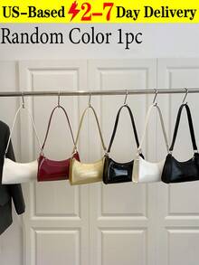 Solid Color Embossed Geometric Shoulder Bag With Zipper, Women's Shoulder Bag, Fashion Retro Zipper Bag, Casual Waterproof Handbag For Teen Girls, Women, College Students, Rookies & White-Collar Workers. Perfect For Office, Work, Business, Commute. Best Work Bag For Women., Retro Inspired Bag For Women - 彩色 - 查看 17