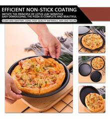 Pizza Baking Pan & Pizza Molds - Black - View 5