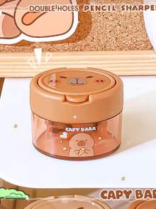 1/3PCS Capybara Fun Flip Flip Double Hole Pencil Sharpener Elementary School Cartoon Creative Mini Sharpener Pen Sharpener Pen Sharpener