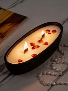 10/30/50pcs Set Thick Wooden Candle Wicks With Metal Holders, Smokeless, Suitable For Soy Wax And DIY Candle Projects - Multicolor - View 7