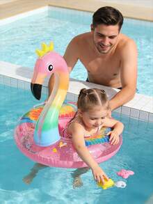 Flotador inflable en forma de flamenco para piscina, sillón de descanso acuático para exteriores, bote flotante divertido para la playa, suministros para fiestas en la playa - Multicolor - Ver 10
