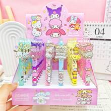 6pcs/Set Hello Kitty, Melody, Kuromi, Cinnamoroll, Pochacco Cute High-Quality Neutral Pens, Learning Stationery, Learning Rewards, Gift Set, Creative Gift - Multicolor - View 1
