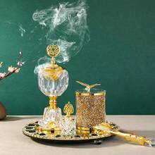1 Set Luxury Gold Incense Burner, Including Mabhara, Alois, And Bakur Incense Burners. Suitable For Home, Outdoor, Aromatherapy, Holiday Gifts, And Daily Use - Multicolor - View 7