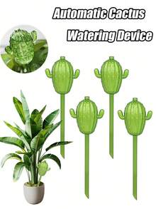 仙人掌浇水器，PVC材质，滴灌式，适用于家用植物和盆栽绿植的自动浇水，大容量植物浇水球，窄口设计延长浇水时间，适用于室内外植物，仙人掌自动浇水器，方便行动不便人士使用，也适用于多肉植物和其他植物，仙人掌滴灌器，室内渗水浇水碗配件，适合忙碌人士使用。 - 彩色 - 查看 1