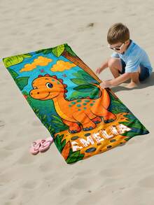 Personalized Kids Beach Towel,Summer Birthday Gift For Kids,Summer Vibes,Girls Beach Trip,Custom Beach Towel,Swimming Pool,Beach Decor - Multicolor - View 7