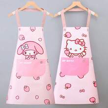 Sanrio 1 pieza Delantal impermeable y a prueba de aceite con diseño de dibujos animados lindos, adecuado para mujeres, cocina, hogar, nuevo diseño - Multicolor - Ver 9