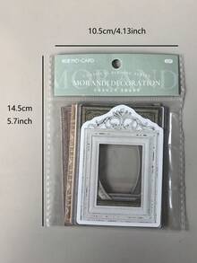 10pcs/Pack Vintage Frame Hollow Textured Stickers For Scrapbooking & Decoration Paper Material Papers Back To School