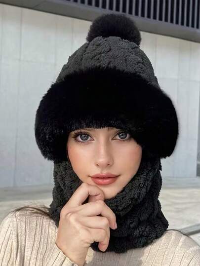 1PC Velvet Winter Essential Hat – Luxuriously Plush Wind-Protection Design, Cozy Stylish Headwear Ideal For Retaining Warmth, Shielding Against Winter Chill & Seamlessly Matching Daily Or Outdoor Looks