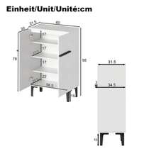 Modern Double-Door Shoe Cabinet With Ample Storage Space And Adjustable Shelves – Practical Storage Unit For The Entryway, Space-Saving Design, 95*60*34.5 Cm - White - View 5
