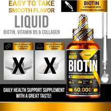 MONTUE Liquid Biotin & Collagen Hair Growth Drops 25,000mcg - Biotin And Liquid Collagen Supplement For Men & Women - Glowing Skin Support, Healthy Hair & Nail Growth - 1oz - 1pc - 查看 2