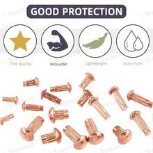 Swpeet Kit de Surtido de Remaches Moleteados Sólidos de Cobre Rojo de 170Pcs M2 M2.5 M3 M4 *6mm 8mm 10mm, Remaches Moleteados Semiredondos Sólidos para Reparación de Barcos, Aviones, Fabricación de - Cobre púrpura - Ver 8
