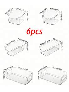 1个/2个/3个/6个装透明可堆叠文具收纳盒，大容量桌面收纳盒，多功能收纳盒，适用于存放化妆品、文具用品、便签纸、文件和其他杂物。适用于家庭、校园、办公室。 - 透明 - 查看 19