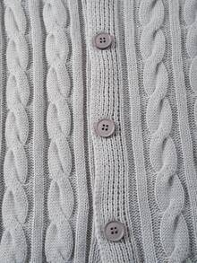 ANDREILEE Men's V-Neck Casual Loose Fit Cardigan Sweater, Versatile American Street Style Long Sleeve Knitted Tops, Suitable For Spring, Autumn, Winter - Grey - View 5