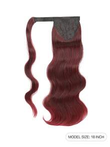 nimoki 18 Inch Heat Resistant Wavy Synthetic Fiber Ponytail Hair Extensions, For Everyday Wear (Wine Red) - Burgundy - View 10