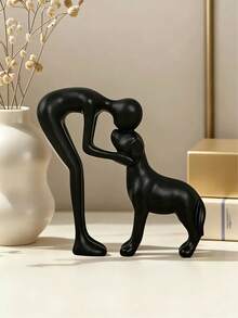 1pc Girl And Dog Friendship Resin Art, Statue Of A Girl With Her Dog, Remember Their Bond, Beautiful Home Decor Gift For Those Who Share Friendship, Room Decoration, Reminder Of A Girl Carrying Her Loyal Pet As Companion, Indoor & Outdoor Ornament,Christmas Decorations