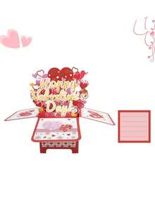 3D立体情人节贺卡套装 - “情人节快乐”贺卡，情人节约会邀请卡，情人节互赠贺卡，可折叠，含迷你贺卡和信封，理想的情人节礼物！3D情人节贺卡，心形设计，梦幻主题，纸艺工艺，附赠信封，适合送给妻子或用于婚礼等特殊场合。 - 彩色 - 查看 11