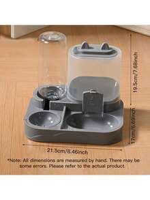 PETSIN 2-In-1 Cat Feeder & Water Dispenser Set, Dry & Wet Separation, Durable Plastic, No Battery Required, Easy To Clean Pet Food & Water Station, Suitable For Multiple Pets Hydration And Healthy Feeding