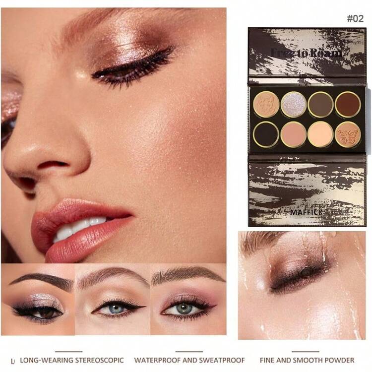 YQQ Maffick Free to Roam Paleta de Sombras de Ojos 8 Colores Mate y Brillantes 02 139g0027 - 02 - Añade 5