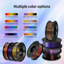 Silk Metallic Silver PLA 3D Printer Filament 1kg Spool 1.75mm Dimensional Accuracy +-0.03mm 1080 Feet Per Roll Vacuum Packaging - 三色紅金黑 - 查看 5
