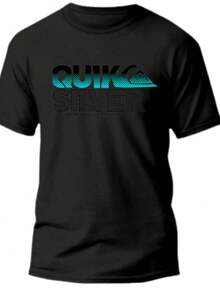 Men's Printed T-Shirt With Geometric Surf Style Art, Modern T-Shirt With Urban Look And Vibrant Blue Details - 黑色 - 查看 1