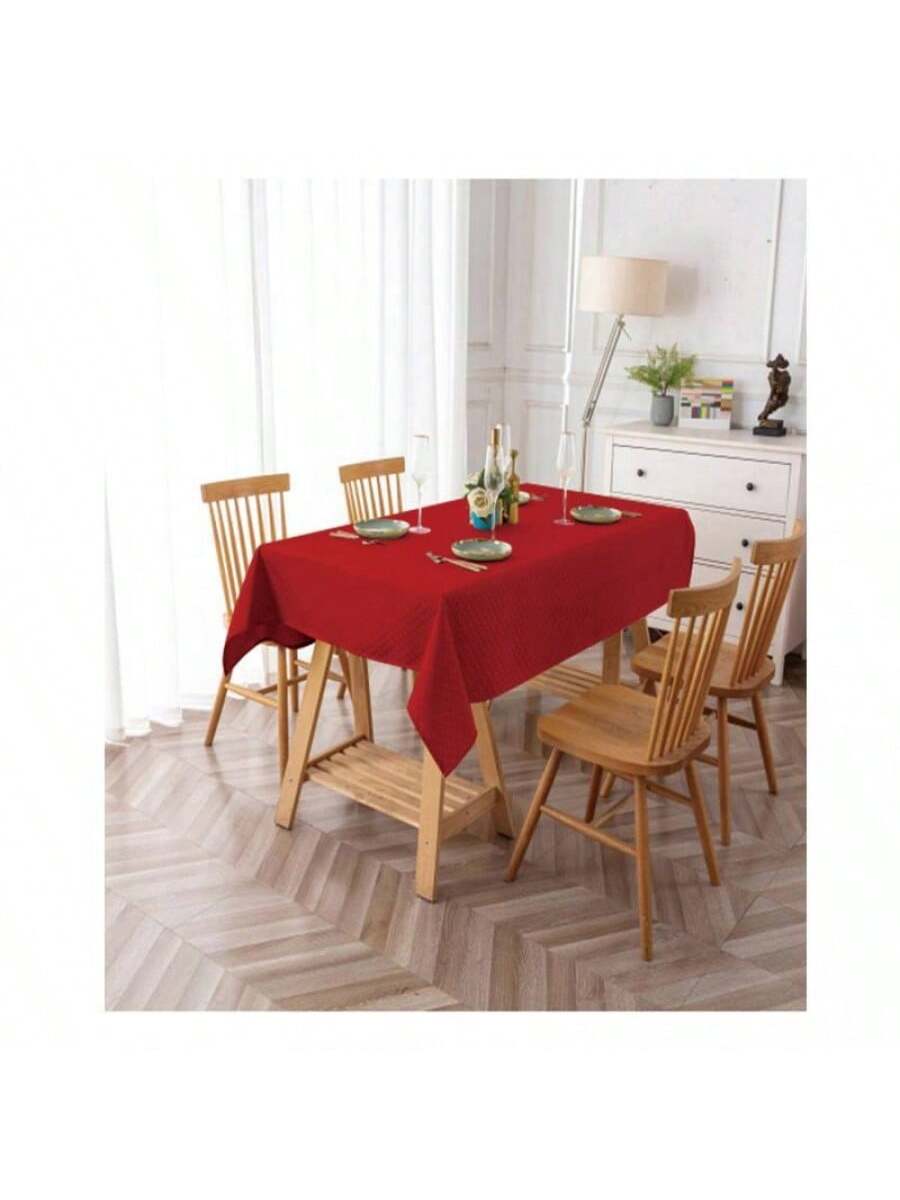 mantel rectangular color rojo de alta durabilidad de 140cm*180cm