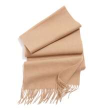 1 chiếc khăn choàng nữ màu trơn phối nhiều màu, chất liệu giả cashmere, có tua rua, mềm mại, kiểu dáng đa năng, phù hợp cho mùa thu/đông. - DK152 100% len - Xem 6