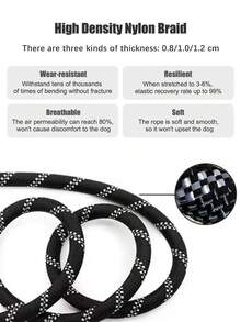 1pc Nylon Reflective Material Pet Outdoor Crossbody Dog Leash, Shoulder Strap Crossbody Leash Frees Hands, And Convenient Pet Leash Suitable For Outdoor Walking - Black - View 7