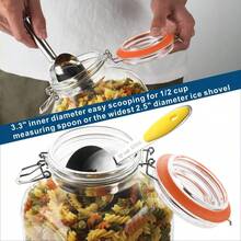 Two-Piece 1-Gallon Glass Fermentation Jar (Sealed Lid), Large-Capacity Glass Pickling Jar, Ideal For Fermentation. Transparent Glass Jar For Kitchen Food Storage, Home Brewing, And Organization. - 2 chiếc - Xem 3