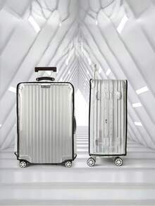 1 pieza Funda transparente de PVC para equipaje (18-30 pulgadas), Funda protectora de equipaje, Protector de maleta, Accesorio esencial de viaje, Adecuado para viajes de vacaciones. - transparente - Ver 2