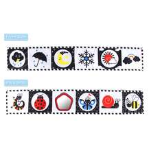 1pc High Contrast Foldable Soft Cloth Book, Black And White Baby Toy, Tummy Time Toy, Pattern Visual Stimulation, Early Brain Development Activity Gift - Multicolor - View 9