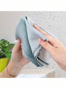 1/3/5/10pcs/Pack Kitchen Cleaning Cloths, Dish Washing Rags, Fish Scale Glass Wipes, Cleaning Supplies, Home Cleaning Cloths, Stain Removal Cloths, Rags, Window Wiping Cloths, Residue-Free, Multi-Purpose Cloths, Christmas, Valentine's Day Household Cleaning Tools