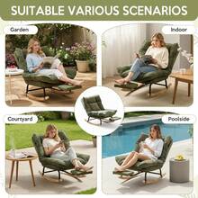 Rocking Chair Rocking Chair With Adjustable Footrest, Extra-Wide Upholstered Glider Rocker With Adjustable High Backrest And Removable Pad, Comfy Corduroy Upholstered Rocker Chair Recliner Leisure Accent Chair For Living Room Bedroom - Army Green - View 9