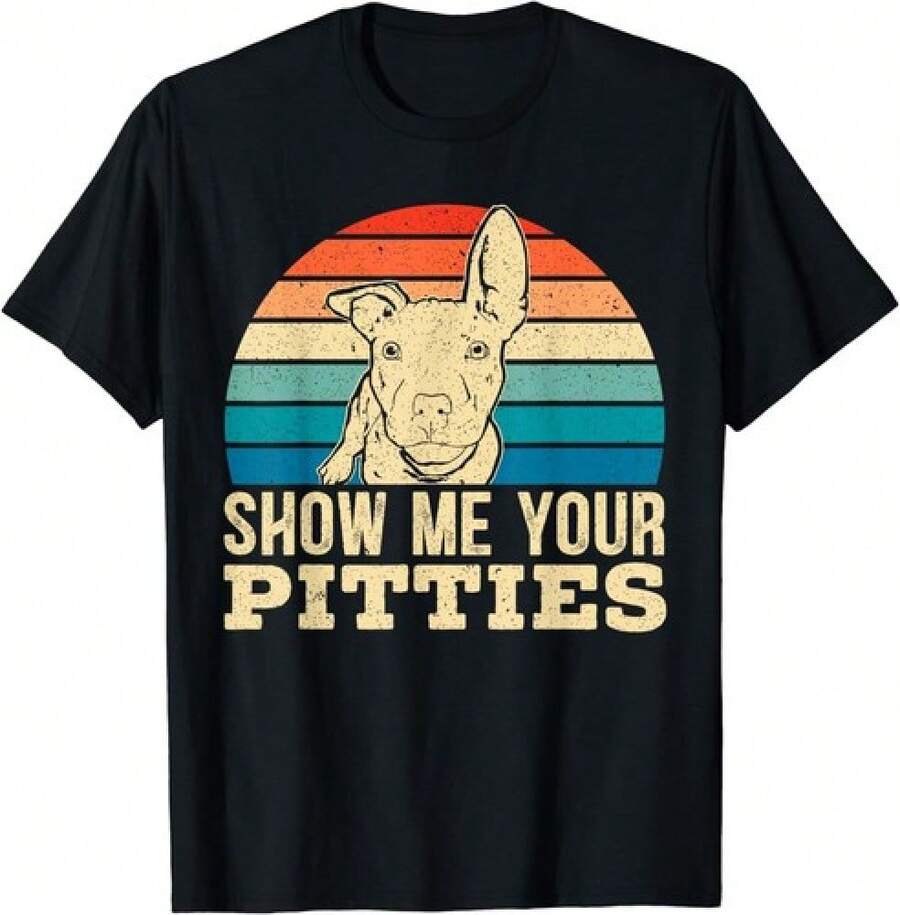 Camiseta unisex para amantes de los pitbulls de Rude Dogs - Negro - Ver 1
