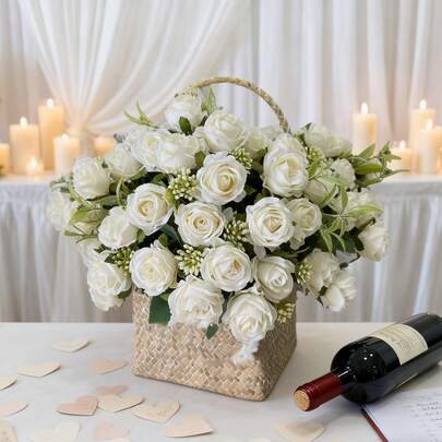 2/6 ramos de rosas de 10 cabezas, decoración de boda, decoración del Día de San Valentín, decoración de fiesta de primavera, decoración de mesa