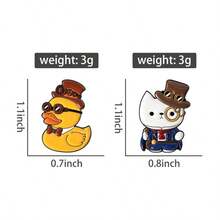 1pc Cartoon Steampunk Retro Gift Top Hat With Cat Eye Glasses, Creative Personalized Accessory - Multicolor - View 8
