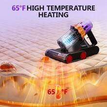 E.LUO Mattress Vacuum Cleaner, Bed Vacuum Cleaner, 18Kpa Dual Roller Vacuum Cleaner With UVC, Hot Air And High Heat, Strong Suction, Dual Cup Handheld Sofa Vacuum Cleaner, Suitable For Pillows, Baby Beds, Sofas And Pet Hair. - US A Type Plug(110-127V) - View 6