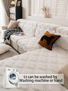 1 chiếc bọc ghế sofa tối giản lấy cảm hứng từ mây, bọc đệm phòng khách cao cấp chống trơn trượt, có thể giặt máy/tay, thân thiện với thú cưng, phù hợp cho mọi mùa, sử dụng trong nhà, bếp, phòng ngủ, văn phòng. - Màu be - Xem 3