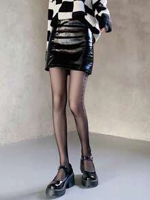 Women's Black Heart Print Semi-Sheer Sexy Pantyhose/Leggings/Thigh High Socks, Charming Semi-Transparent Heart Pattern Tights, Create A Romantic Layered Look, Playful Shaping Stockings